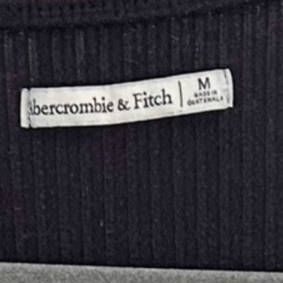Abercrombie & Fitch Y2K Black Wrap Top Ribbed Knit Size Medium - Picture 7 of 7